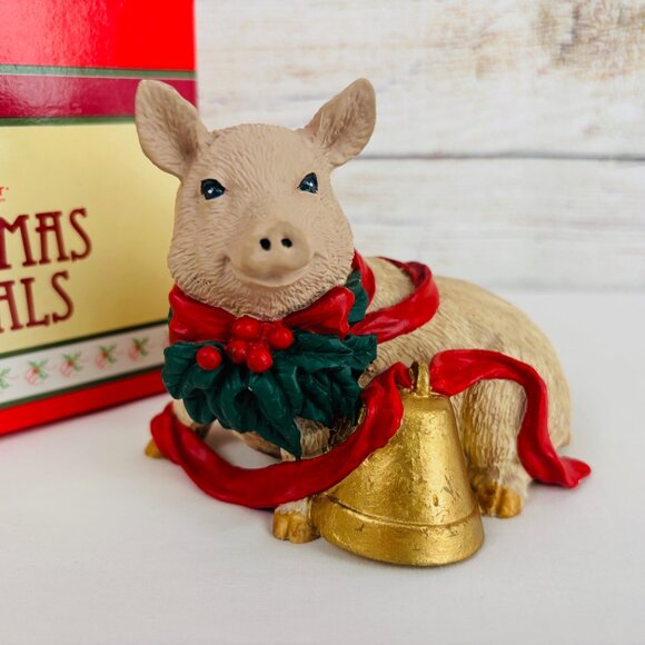 Silver Deer Tom Rubel Christmas Animals Pig Figurine - Picture 1 of 9